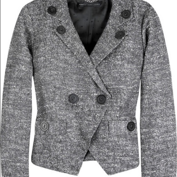 Marc by Marc Jacobs Cropped Tweed Blazer, Sz 2 - Picture 3 of 8
